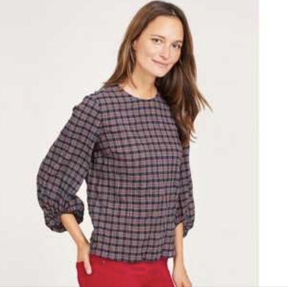 J Mclaughlin Tops - Plaid Women's Blouse - Black and Red